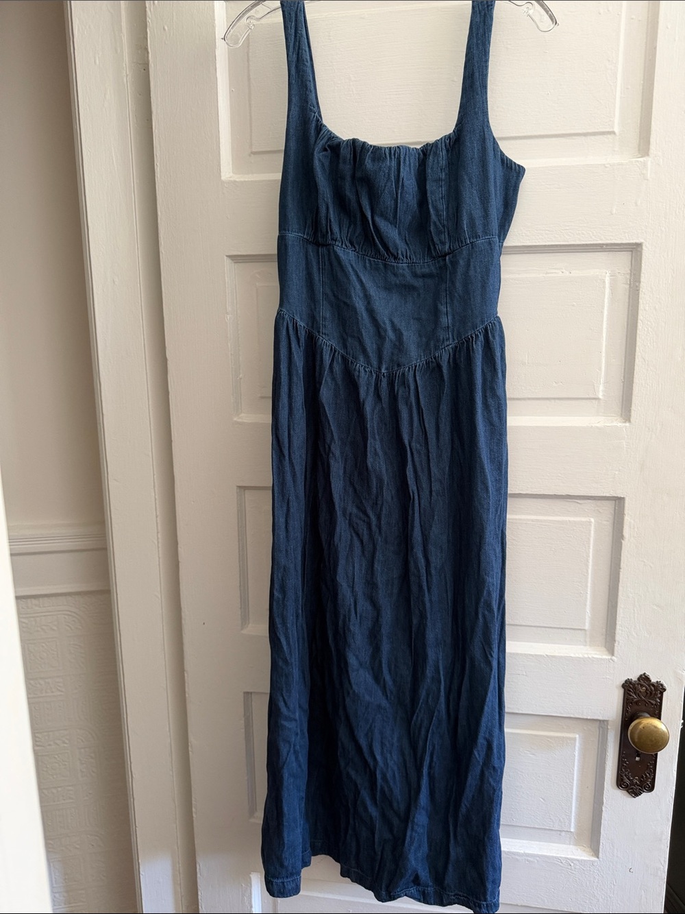 GAP Denim Drop-Waist Corset Midi Dress Large - Picture 6 of 9